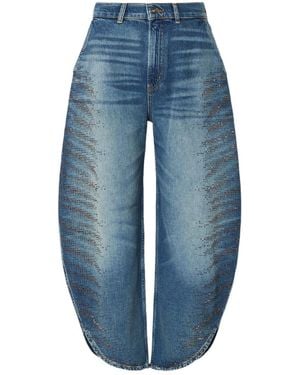 Liu Jo Rhinestone-Embellished Faded Jeans - Blue