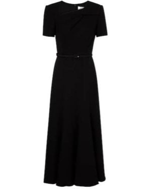 Roland Mouret Belted Crêpe Midi Dress - Black