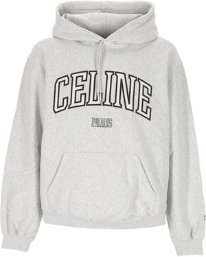 Celine Long-Sleeve Hooded Sweatshirt - Gray