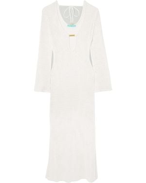 Melissa Odabash Casey Embellished Open-Knit Coverup - White