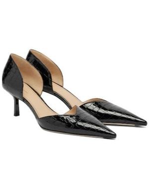 Victoria Beckham Crocodile-Effect Leather High Heels - Black