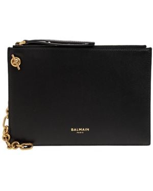 Balmain Pulse Chain Wristlet Bag - Black
