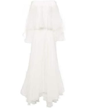 Maticevski Bridal Dhalia Caped Silk Gown - White