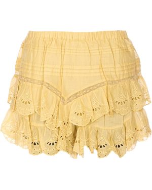 Isabel Marant Isabel Marant Étoile Jocadia Floral Lace Shorts - Yellow