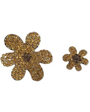 Marni Two Asymmetric Embellished Pins - Metallic