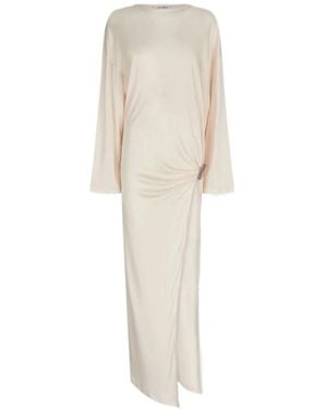 The Attico The Long-Sleeved Crewneck Dress - White