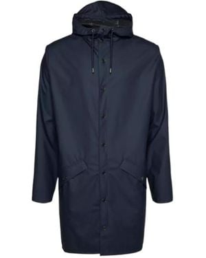Rains Long-Sleeved Hooded Raincoat - Blue