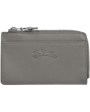 Longchamp Le Pliage Textured Leather Cardholder - Gray