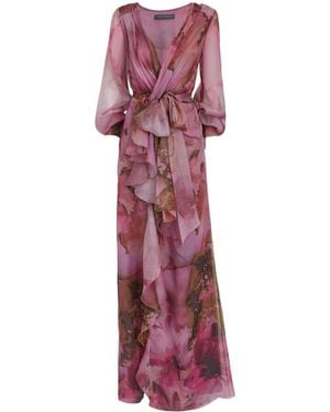 Alberta Ferretti Printed Dress - Purple
