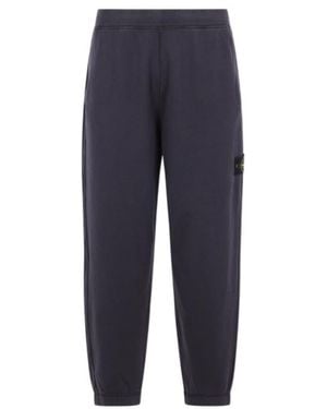 Stone Island Logo Patch Joggers - Blue