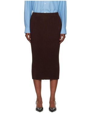 Issey Miyake Textured Knit Midi Skirt - Multicolor