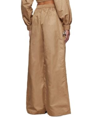 Area Tan Crystal Slit Track Pants - Natural
