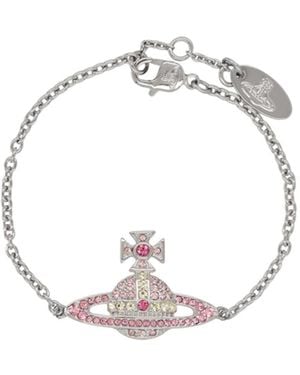 Vivienne Westwood Kika Logo Embellished Bracelet - Metallic