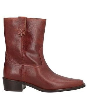 Tory Burch Denim Ankle Boots - Red