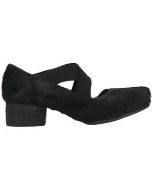 Uma Wang Square-Toe Leather Ballerina Shoes - Black