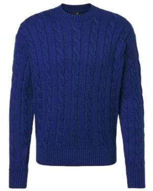 dunhill Cable-Knit Cotton Sweater - Blue