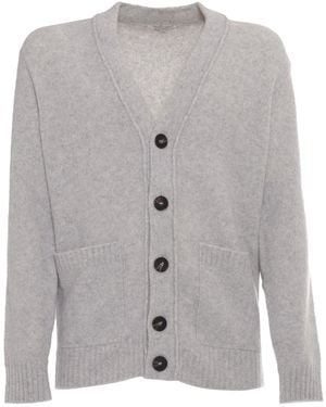 Kangra Cashmere Kangra V-Neck Knitted Cardigan - Grey