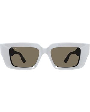 Gucci Eyewear Rectangular Frame Sunglasses - Metallic