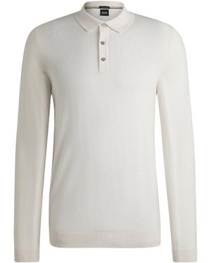 BOSS Long-Sleeve Polo - White
