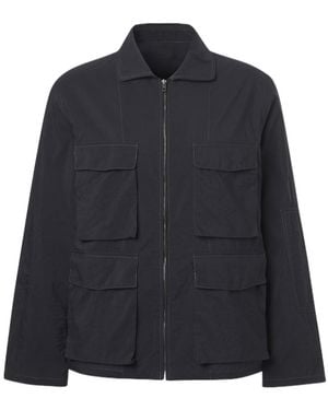 Lemaire Zippered Long-Sleeved Casual Jacket - Blue