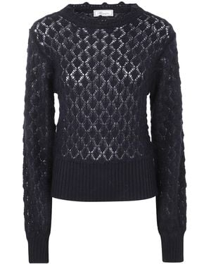 Blumarine Long-Sleeved Crewneck Jumper - Blue