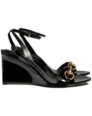 Gucci Donna Wedge Sandal - Black
