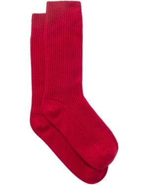 Lisa Yang Zera Ribbed Cashmere Socks - Red