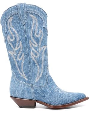Sonora Boots Santa Fe 35Mm Denim Boots - Blue
