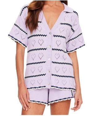The Upside Amara Amayah Heart Knitted Shirt - White