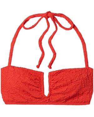 Mara Hoffman Cruz Recycled-Popcorn Bikini Top - Red