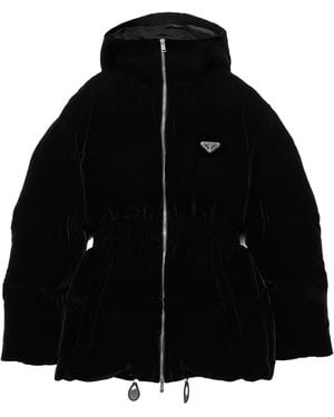 Prada Velvet Down Jacket - Black