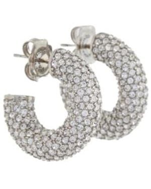 AMINA MUADDI Cameron Mini Embellished Earrings - White