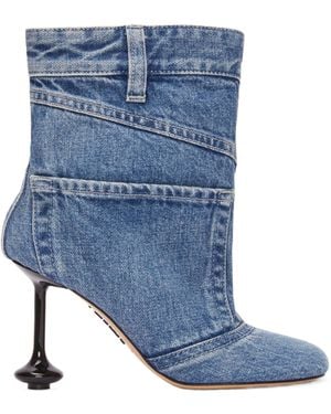 Loewe Toy Denim Ankle Boots - Blue