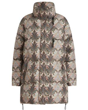 Etro Patterned Long-Sleeved Puffer Jacket - Gray
