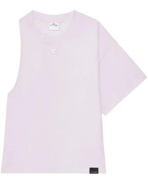 Courreges One-Sleeve Scuba-Jersey T-Shirt - Pink