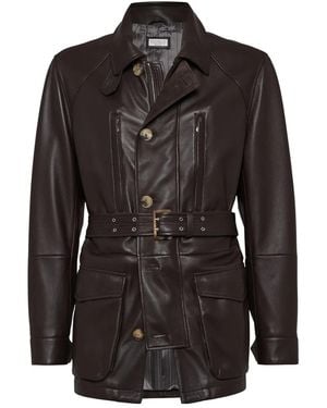 Brunello Cucinelli Polished Belted Parka - Black