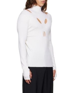 Dion Lee Cut-Out Mock-Neck Sweater - White