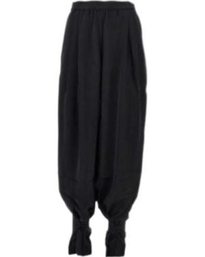 ANDAMANE Elastic-Waist Casual Pants - Black