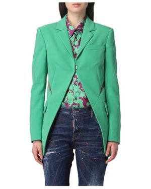 DSquared² Cut-Out Detailed Long Sleeved Blazer - Green