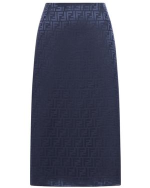 Fendi Monogram Detailed Skirt - Blue