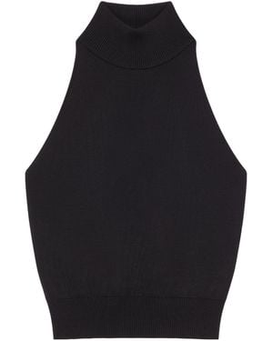 Givenchy Mock-Neck Knit Halter Top - Black