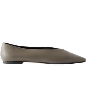 Aeyde Pointedtoe Leather Flats - Brown
