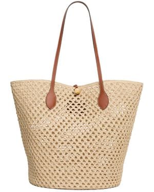 Celine Bucket Triomphe Beads Basket - Natural