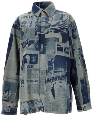 Jean Paul Gaultier Newspaper Printed Shirt - Blue