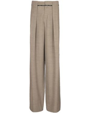 Balmain Pleated Pants - Natural