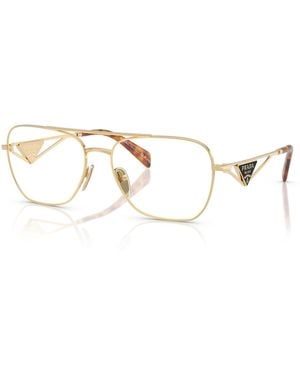 Prada Eyewear Pilot Frame Glasses - Natural