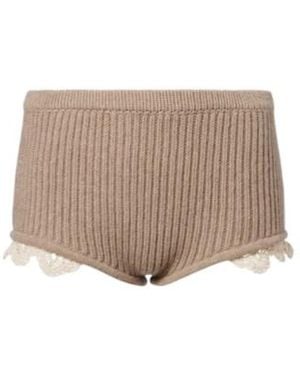 Magda Butrym Elastic Waist Shorts - Brown
