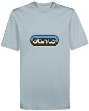 OAMC Logo-Printed Crewneck T-Shirt - Blue