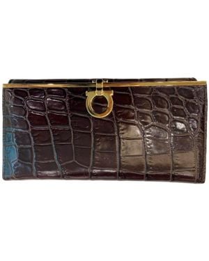 Ferragamo Logo Clutch - Brown