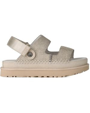 UGG Goldenstar Crackle-Effect Sandals - Natural
